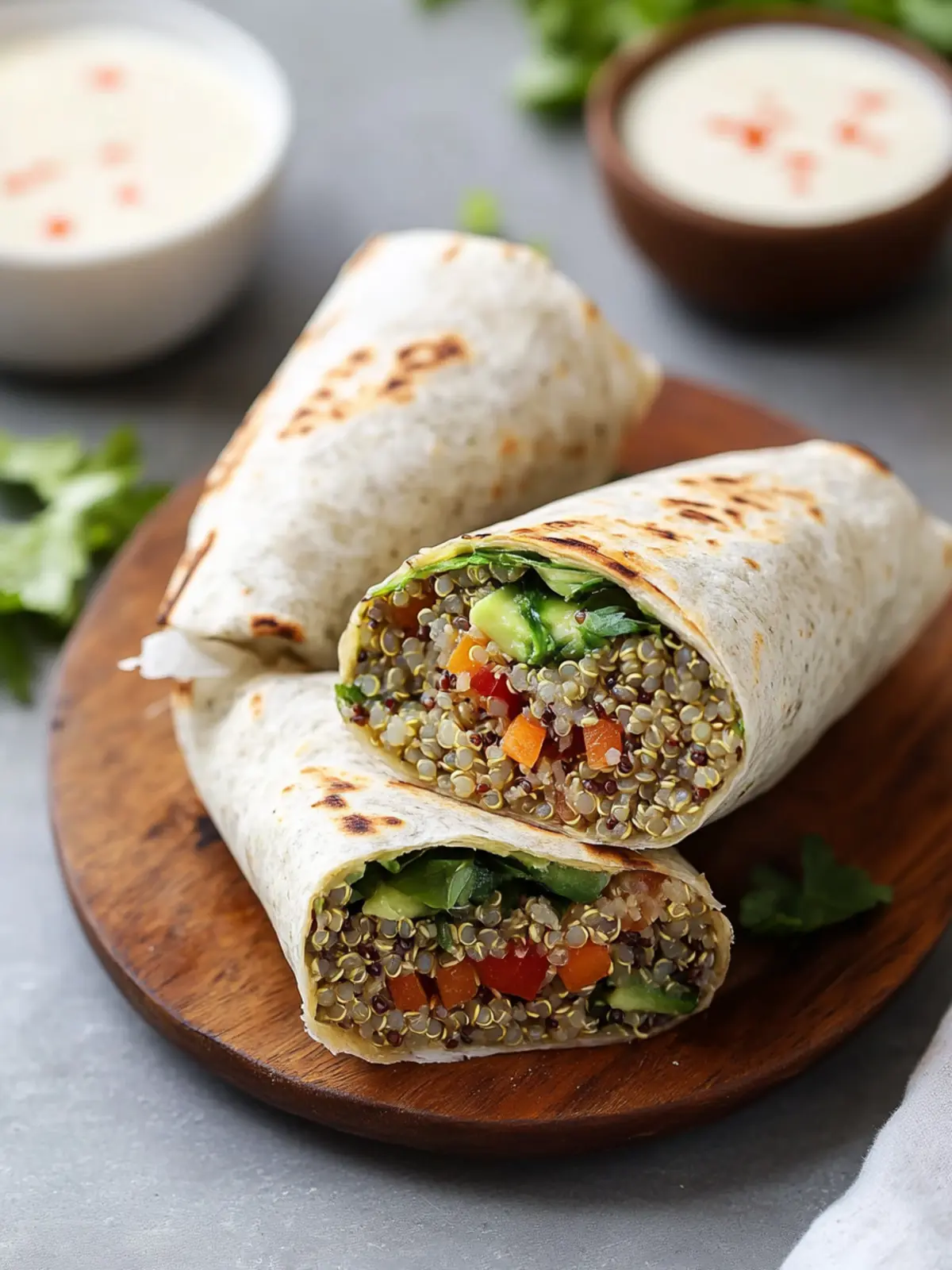 Spicy Quinoa Lentil Wraps with Creamy Tahini Sauce Delight 4 Spicy Quinoa Lentil Wraps + Tahini Sauce