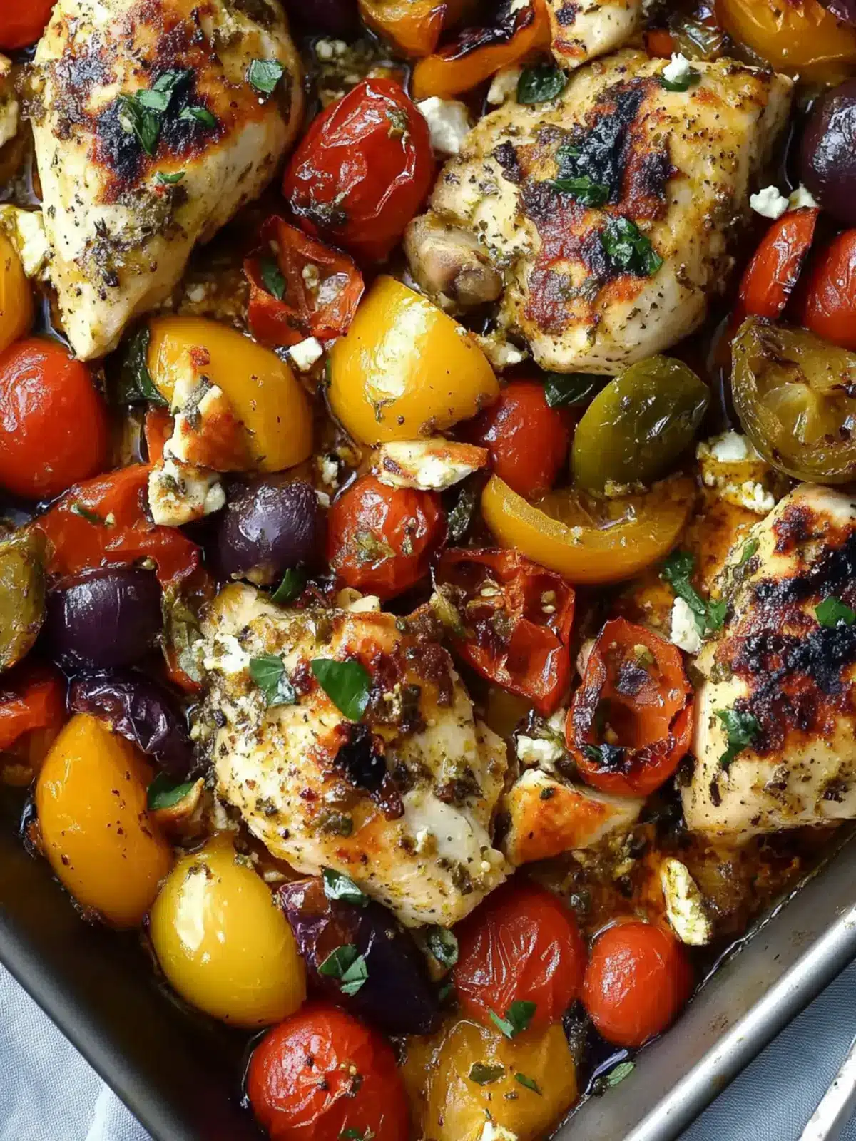 Delicious Sheet Pan Greek Chicken with Colorful Veggies 2 Sheet Pan Greek Chicken
