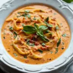 Creamy Roasted Red Pepper Cream Sauce Over Fettuccine Bliss 7 Roasted Red Pepper Cream Sauce