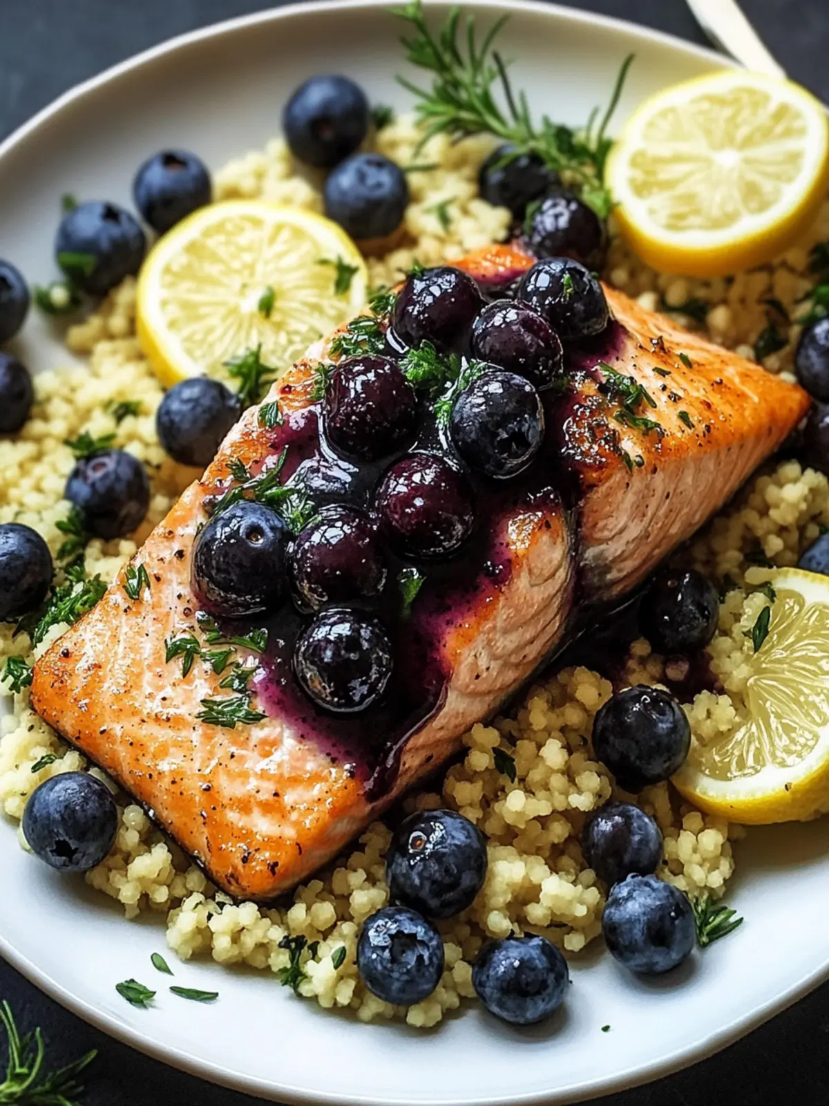Blueberry Glazed Salmon with Lemon Herb Couscous Made Easy 5 Blueberry Glazed Salmon with Lemon Herb Couscous