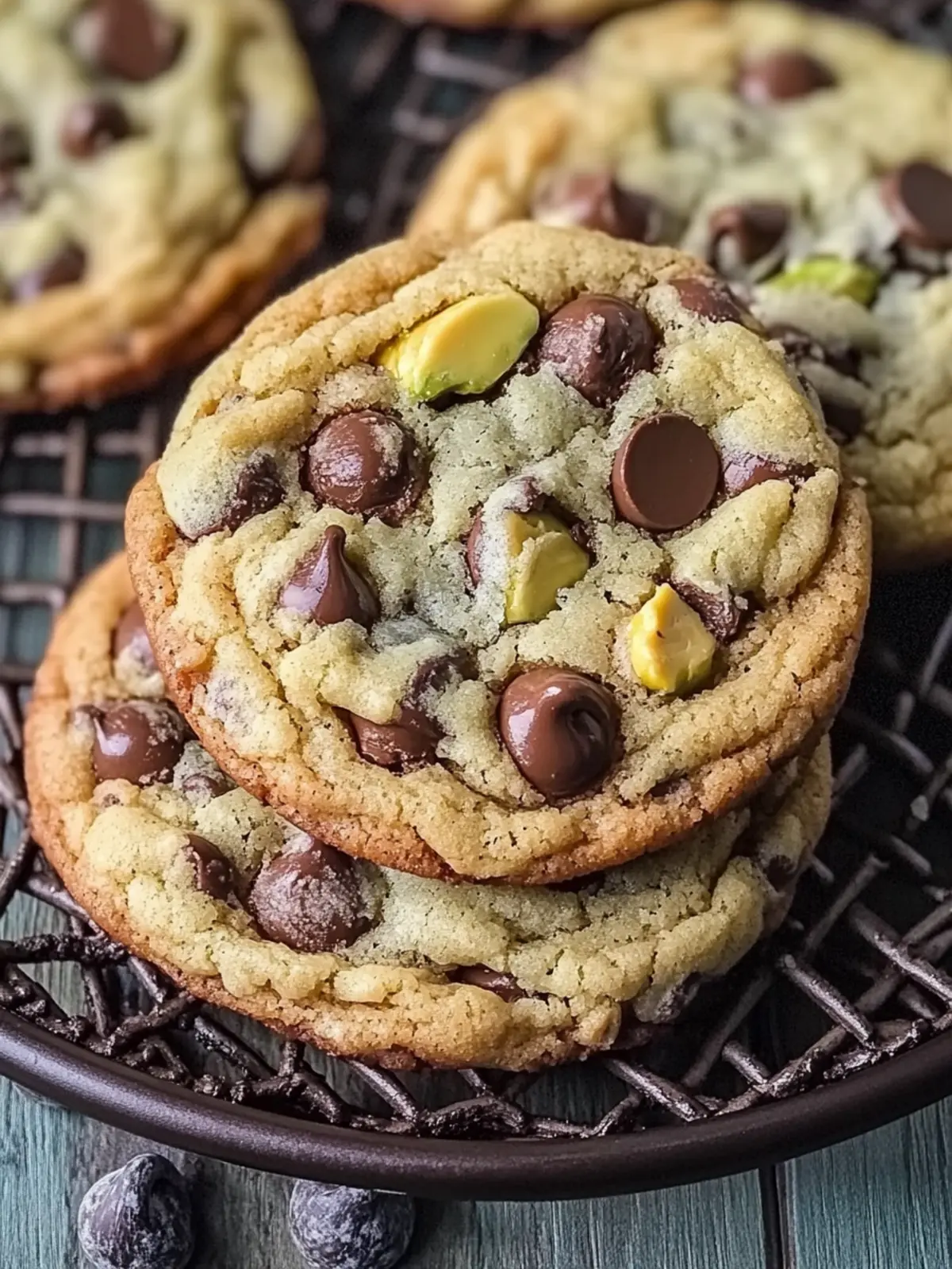 Pistachio Cream Chocolate Chip Cookies: Soft, Chewy Bliss! 3 Pistachio Cream Chocolate Chip Cookies