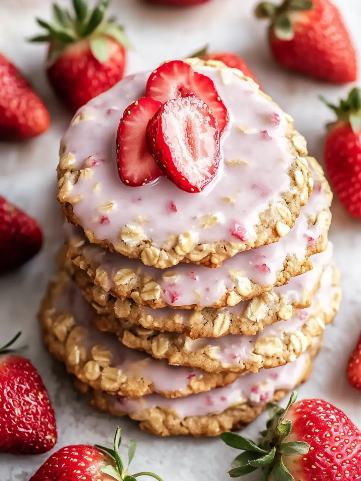 Delicious Strawberry Iced Oatmeal Cookies You’ll Love Baking 5 Strawberry Iced Oatmeal Cookies