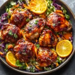 Spice Up Dinner with Hot Honey BBQ Chicken Thighs & Slaw 7 Hot Honey BBQ Chicken Thighs with Citrus Slaw Salad