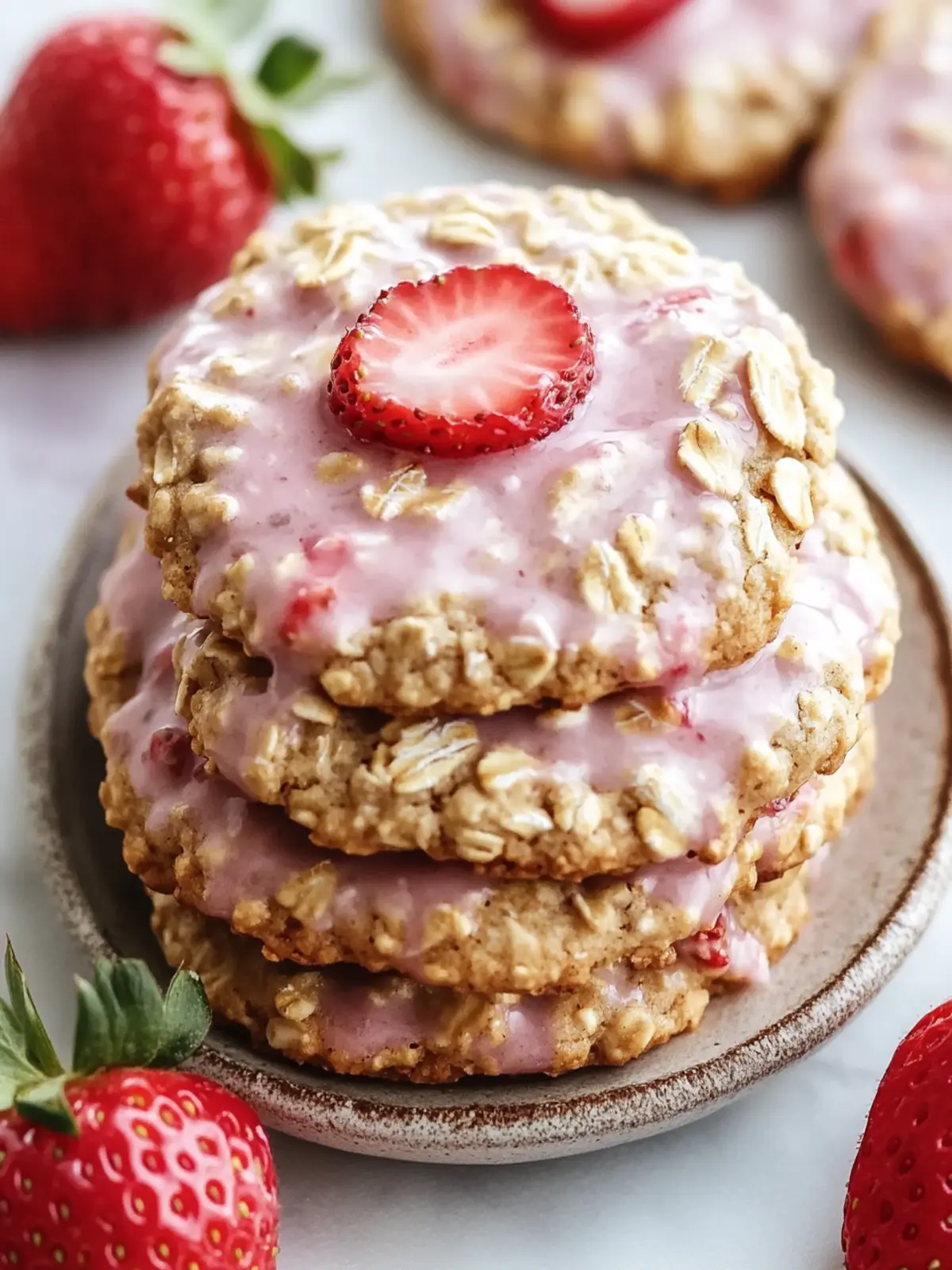 Delicious Strawberry Iced Oatmeal Cookies You’ll Love Baking 3 Strawberry Iced Oatmeal Cookies
