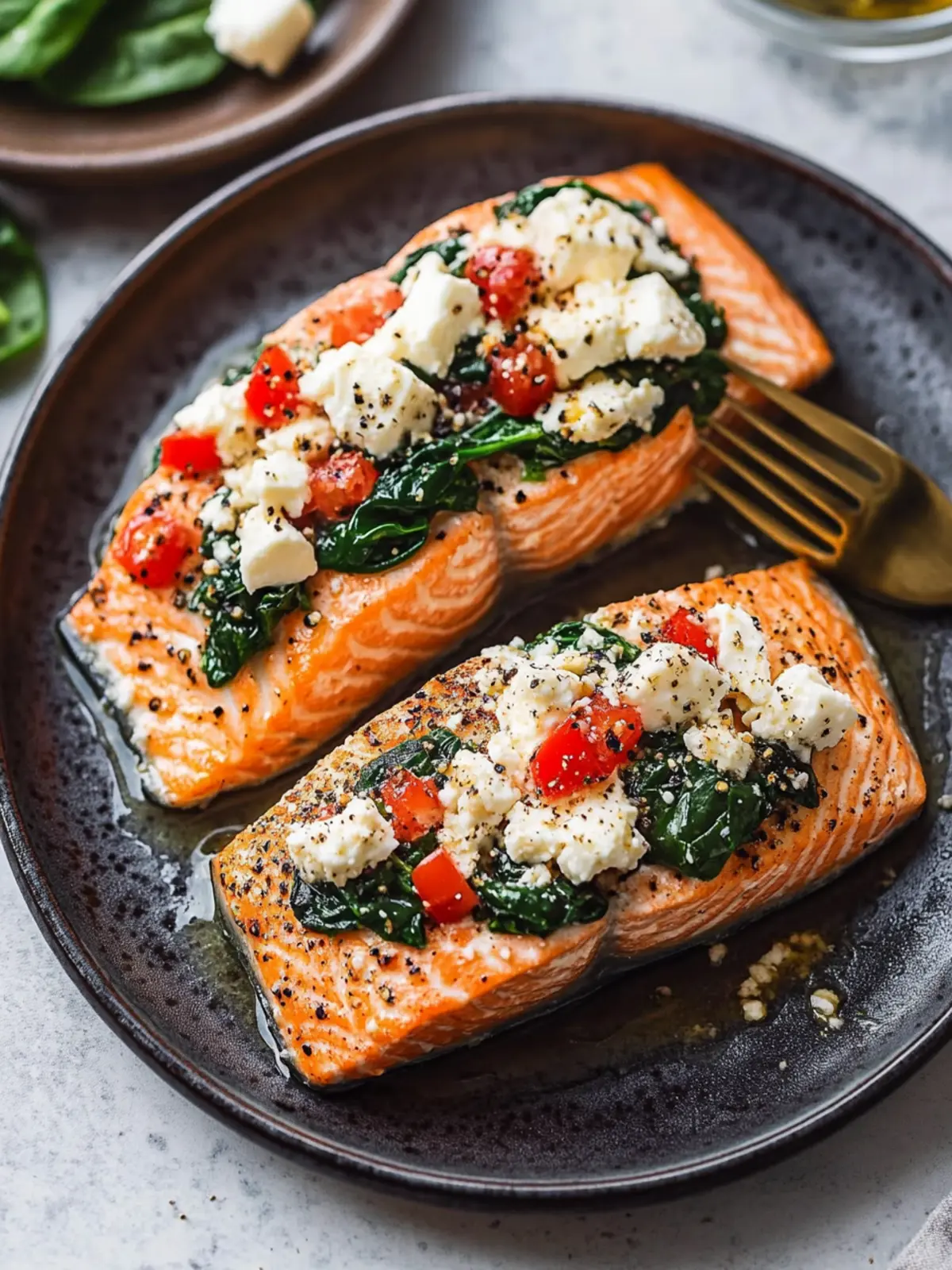 Heavenly Stuffed Salmon With Spinach & Feta You’ll Love 2 Stuffed Salmon With Spinach & Feta