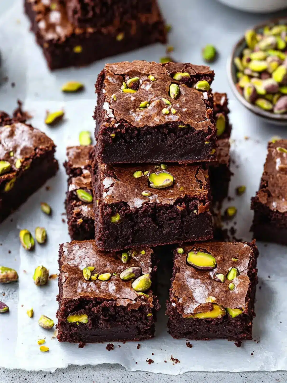 Fudgy Pistachio Brownies: Indulgent Gluten-Free Delight 2 Fudgy Pistachio Brownies