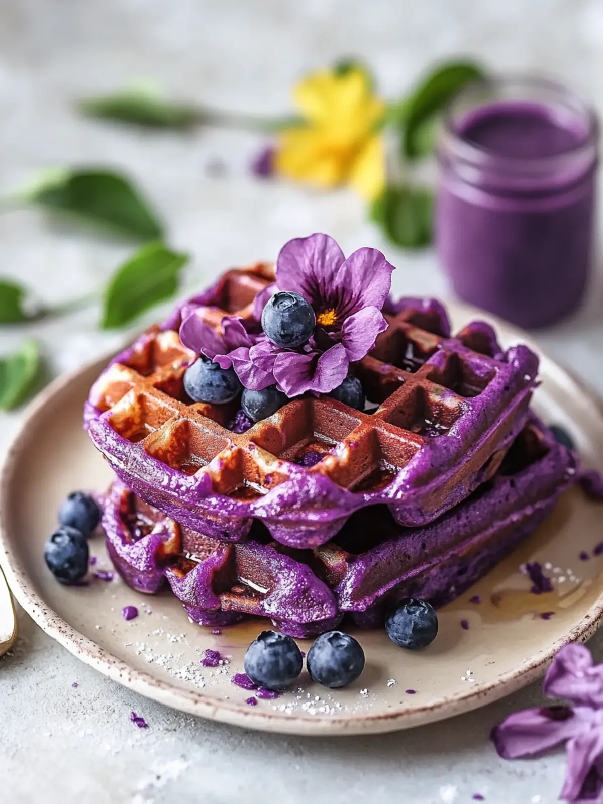 Crispy Ube Waffles: A Colorful Twist for Your Breakfast Bliss 4 Crispy Ube Waffles