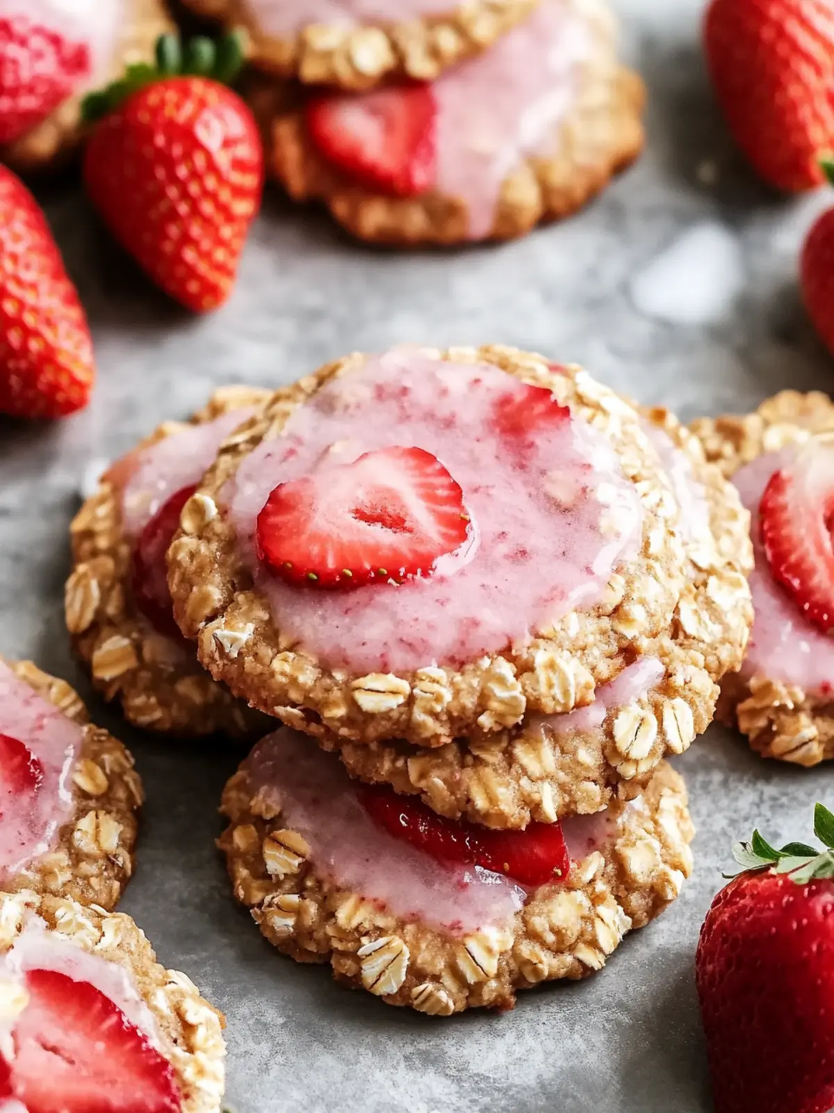 Delicious Strawberry Iced Oatmeal Cookies You’ll Love Baking 2 Strawberry Iced Oatmeal Cookies