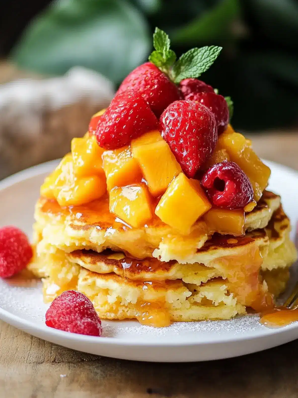 Fluffy Mango Pancakes for a Sunshine-Filled Breakfast Bliss 2 Fluffy Mango Pancakes