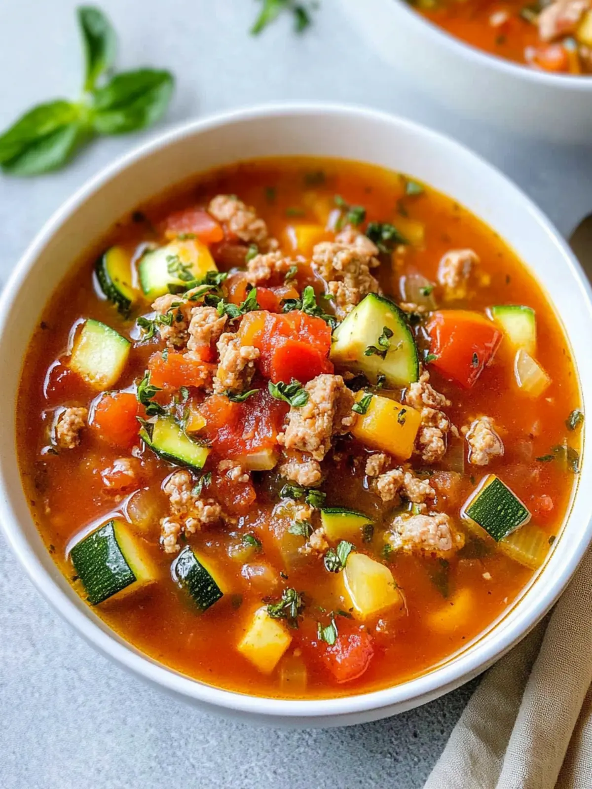 Hearty Healthy Zucchini Tomato Italian Sausage Soup Delight 2 Healthy Zucchini Tomato Italian Sausage Soup