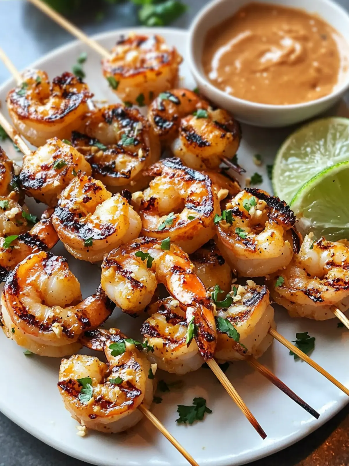 Grilled Thai Chili Shrimp Skewers with Peanut Sauce Bliss 3 Grilled Thai Chili Shrimp Skewers with Peanut Sauce