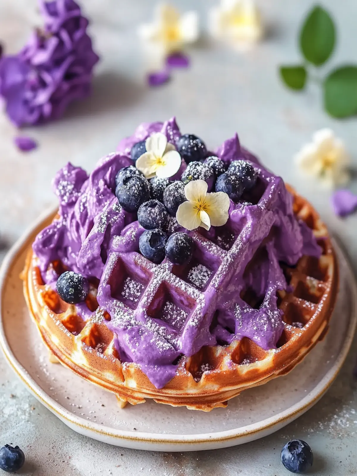 Crispy Ube Waffles: A Colorful Twist for Your Breakfast Bliss 3 Crispy Ube Waffles
