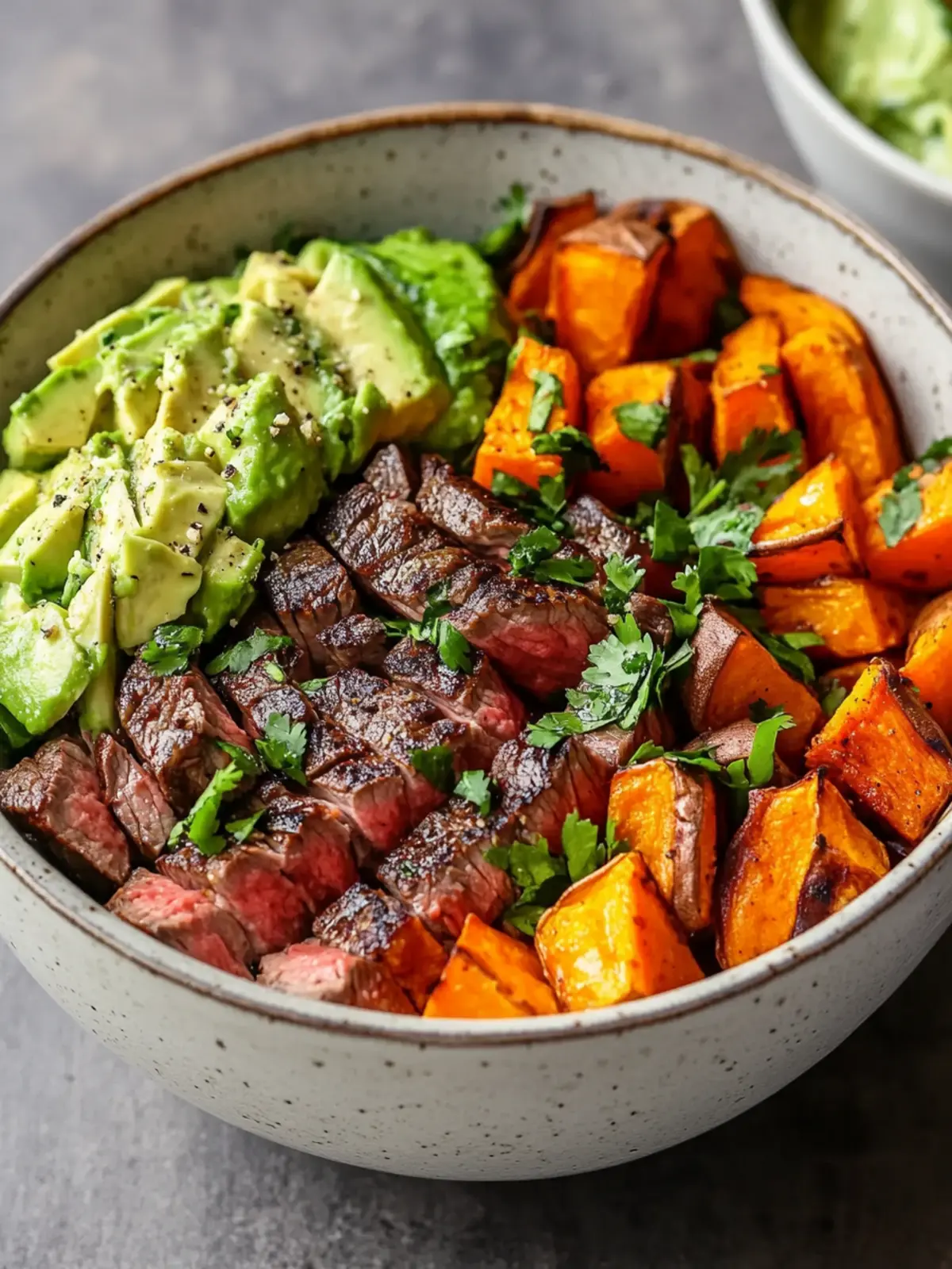 Steak and Sweet Potato Bowls with Avocado-Cilantro Delight 2 Steak and Sweet Potato Bowls with Avocado-Cilantro