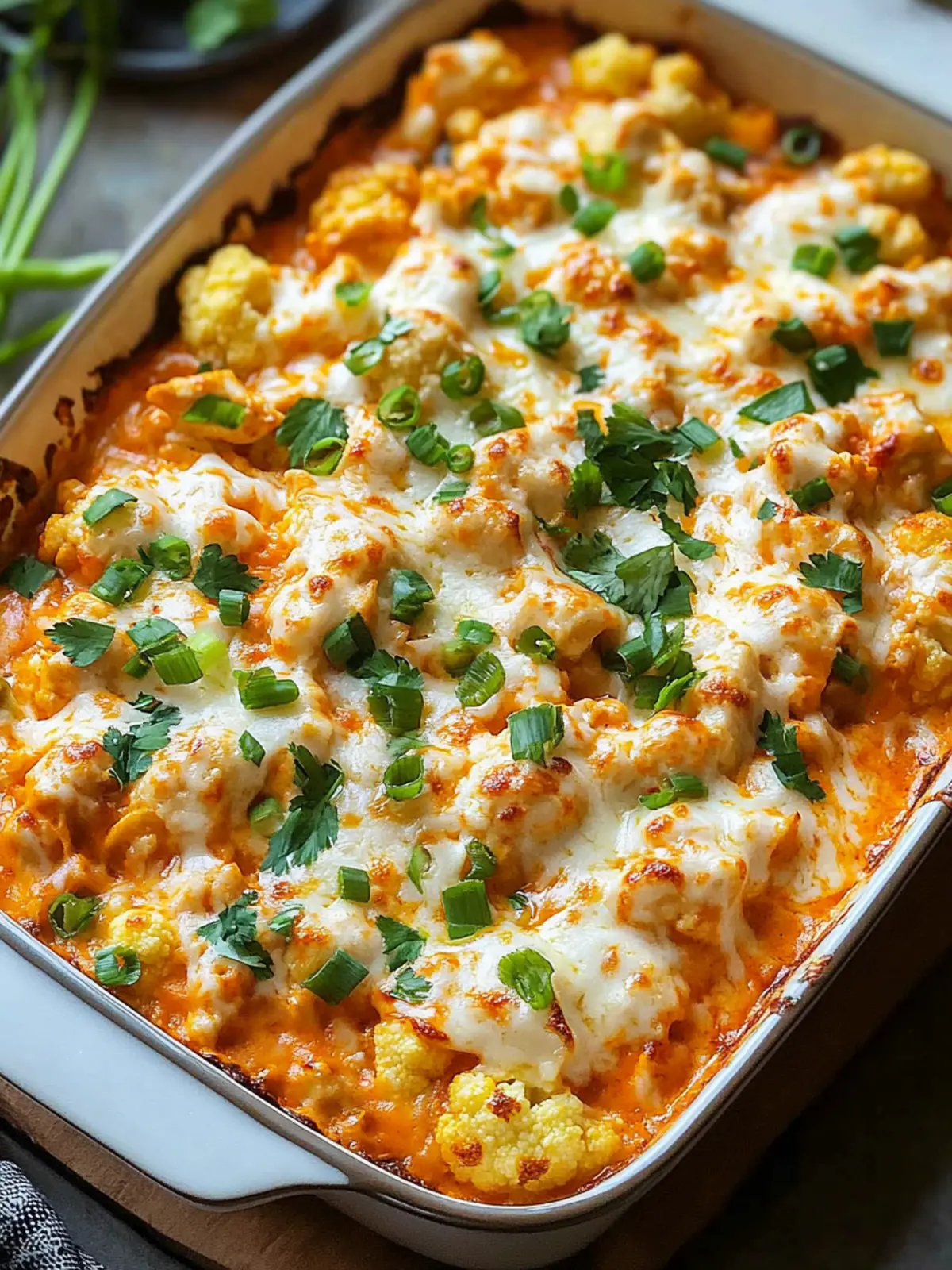Savory Buffalo Chicken & Cauliflower Casserole Delight 3 Buffalo Chicken & Cauliflower Casserole