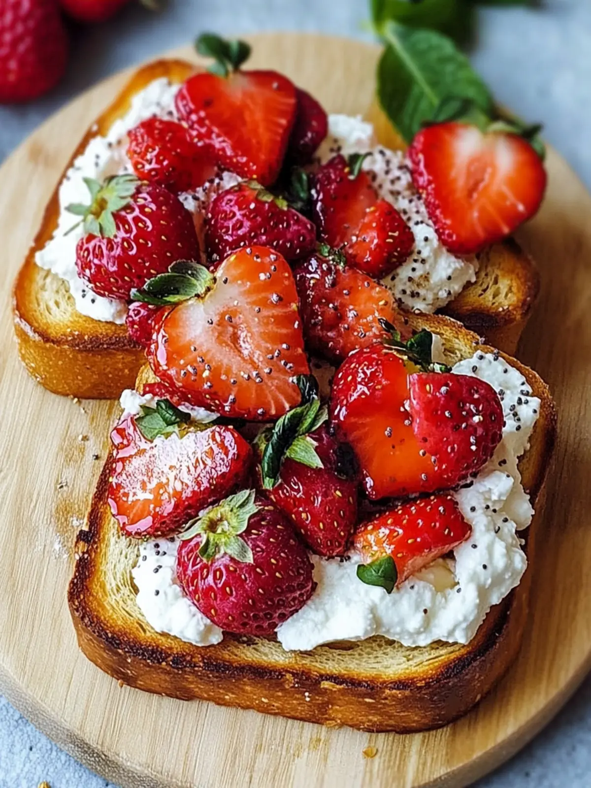Sweet and Savory Roasted Strawberry Whipped Ricotta Toast 2 Roasted Strawberry Whipped Ricotta Toast