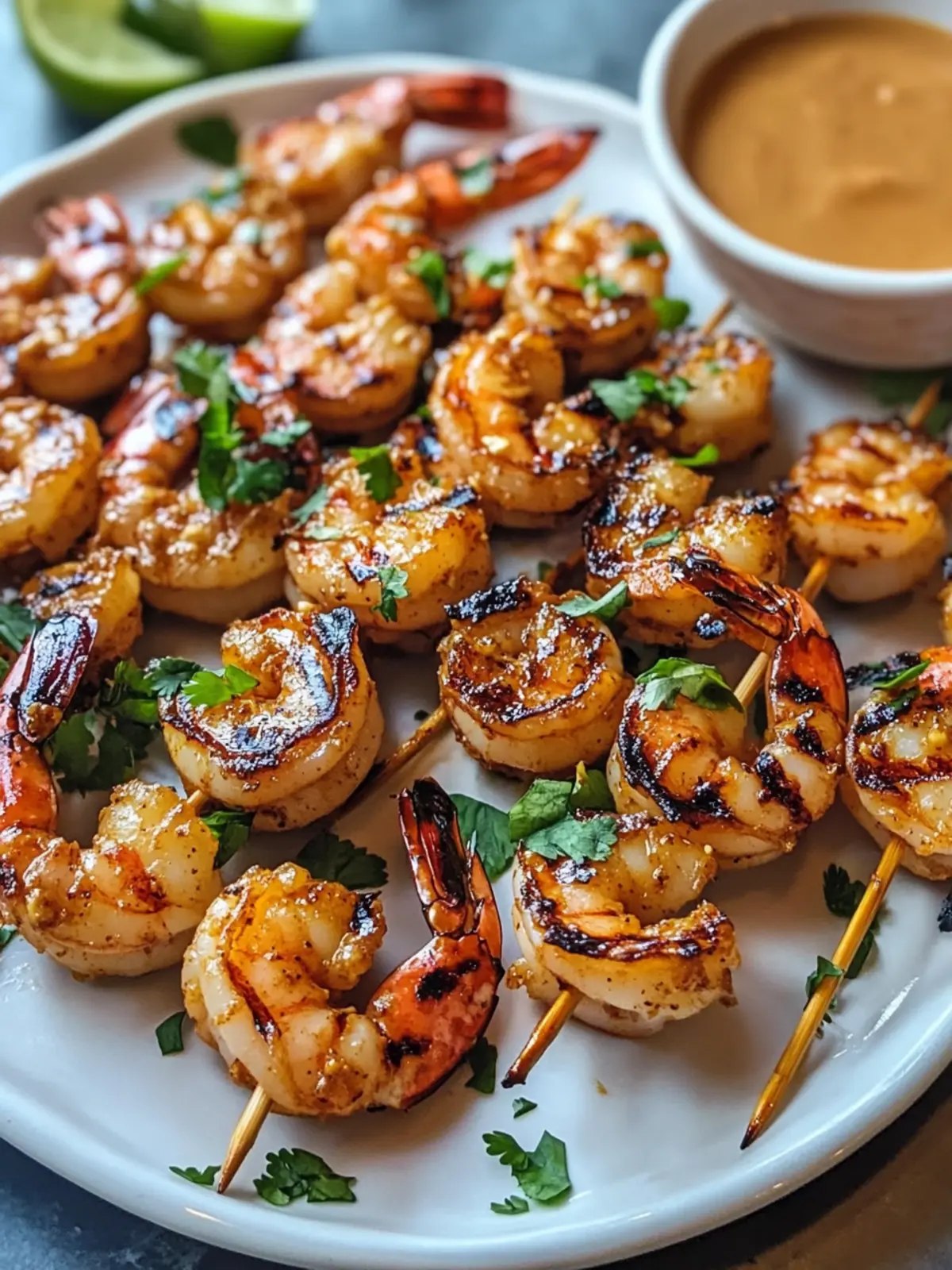 Grilled Thai Chili Shrimp Skewers with Peanut Sauce Bliss 4 Grilled Thai Chili Shrimp Skewers with Peanut Sauce