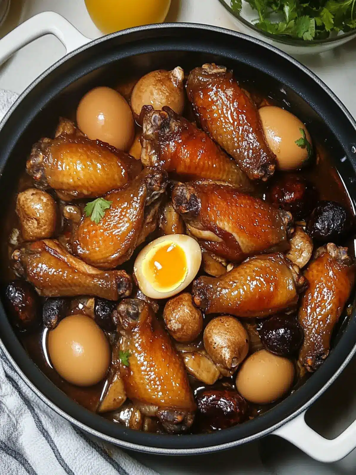 Braised Wings with Shiitake Mushrooms and Eggs Delight 5 Braised Wings with Shiitaka Mushrooms and Eggs