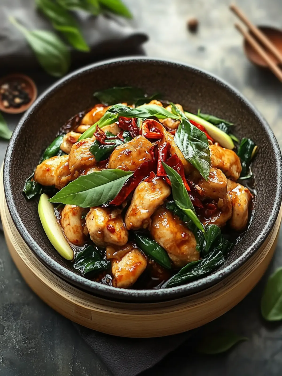 Savory Chinese Three Cup Chicken with Thai Basil Magic 2 Chinese Three Cup Chicken