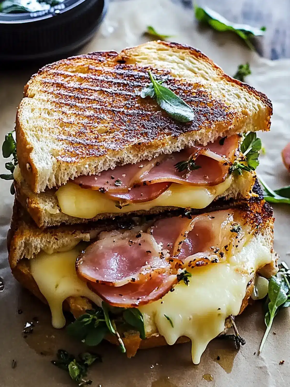Toasty Ham and Cheese Sandwiches: Your Quick Comfort Meal 2 Toasty Ham and Cheese Sandwiches