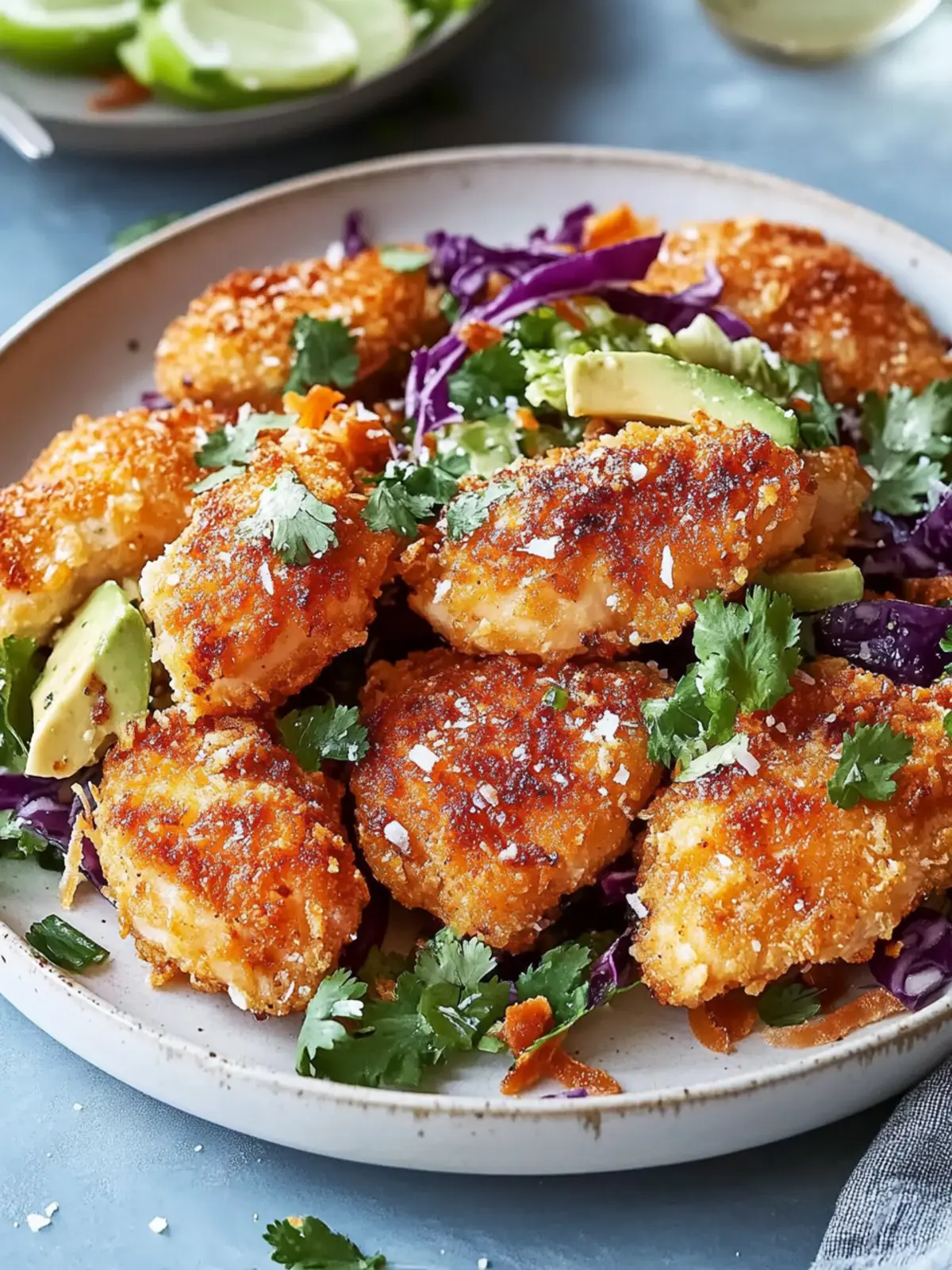 Crunchy Coconut Chicken with Zesty Cabbage Salad Bliss 4 Crunchy Coconut Chicken with Zesty Cabbage Salad