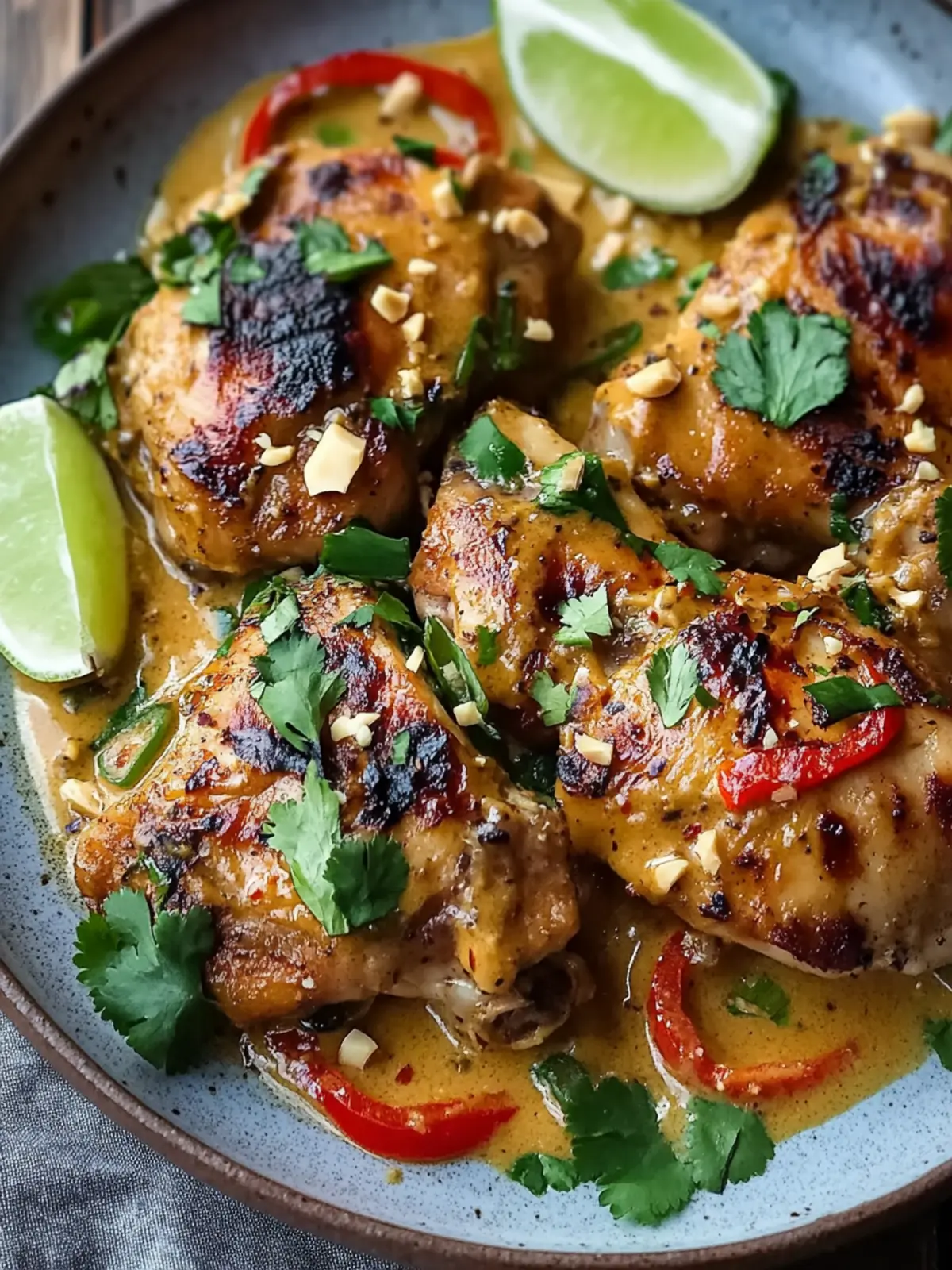 Savory Thai Peanut Chicken Thighs: Quick & Creamy Delight 5 Thai Peanut Chicken Thighs