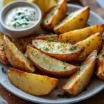 Crispy Lemon Herb Potato Wedges with Garlic Dip Recipe Bliss 5 Crispy Lemon Herb Potato Wedges with Garlic Dip Recipe