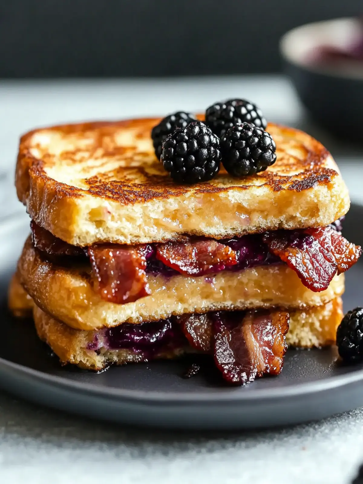 Bacon Blackberry French Toast Sandwich for Irresistible Mornings 2 Bacon Blackberry French Toast Sandwich