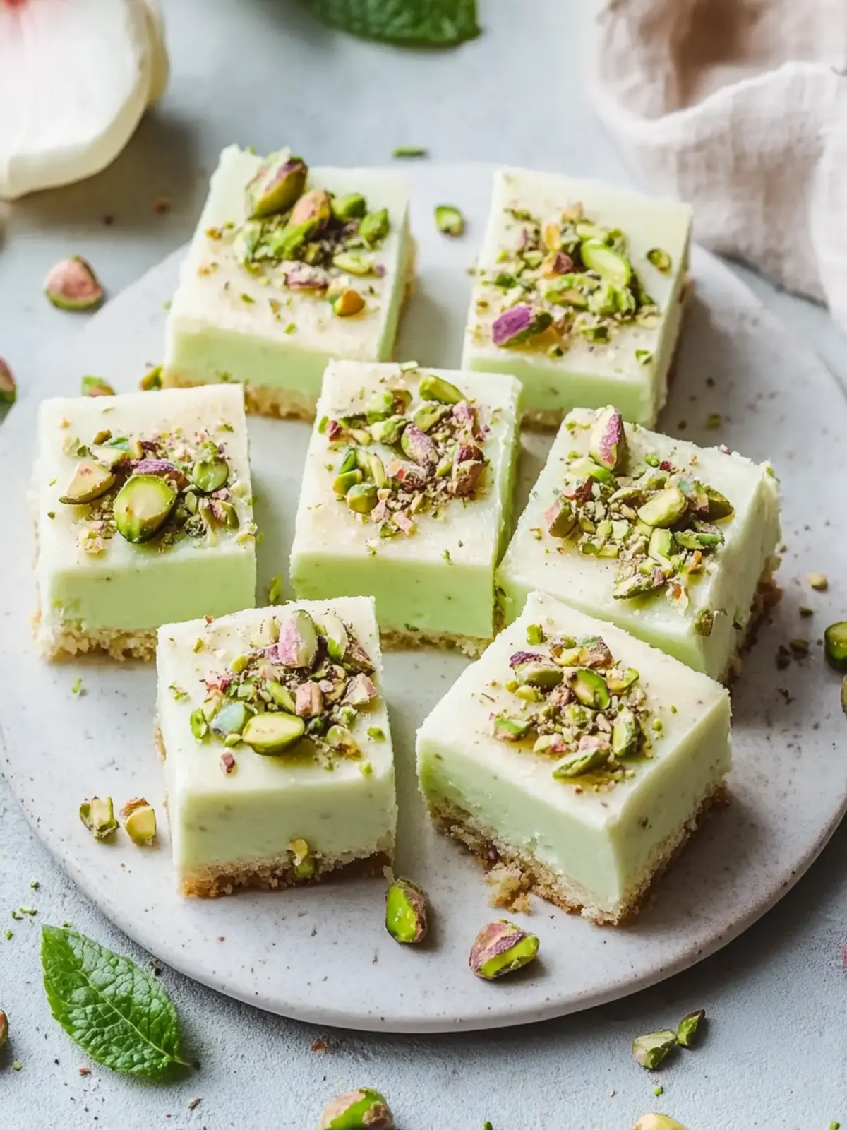 Pistachio Dessert Squares: Effortless No-Bake Bliss 4 Pistachio Dessert Squares