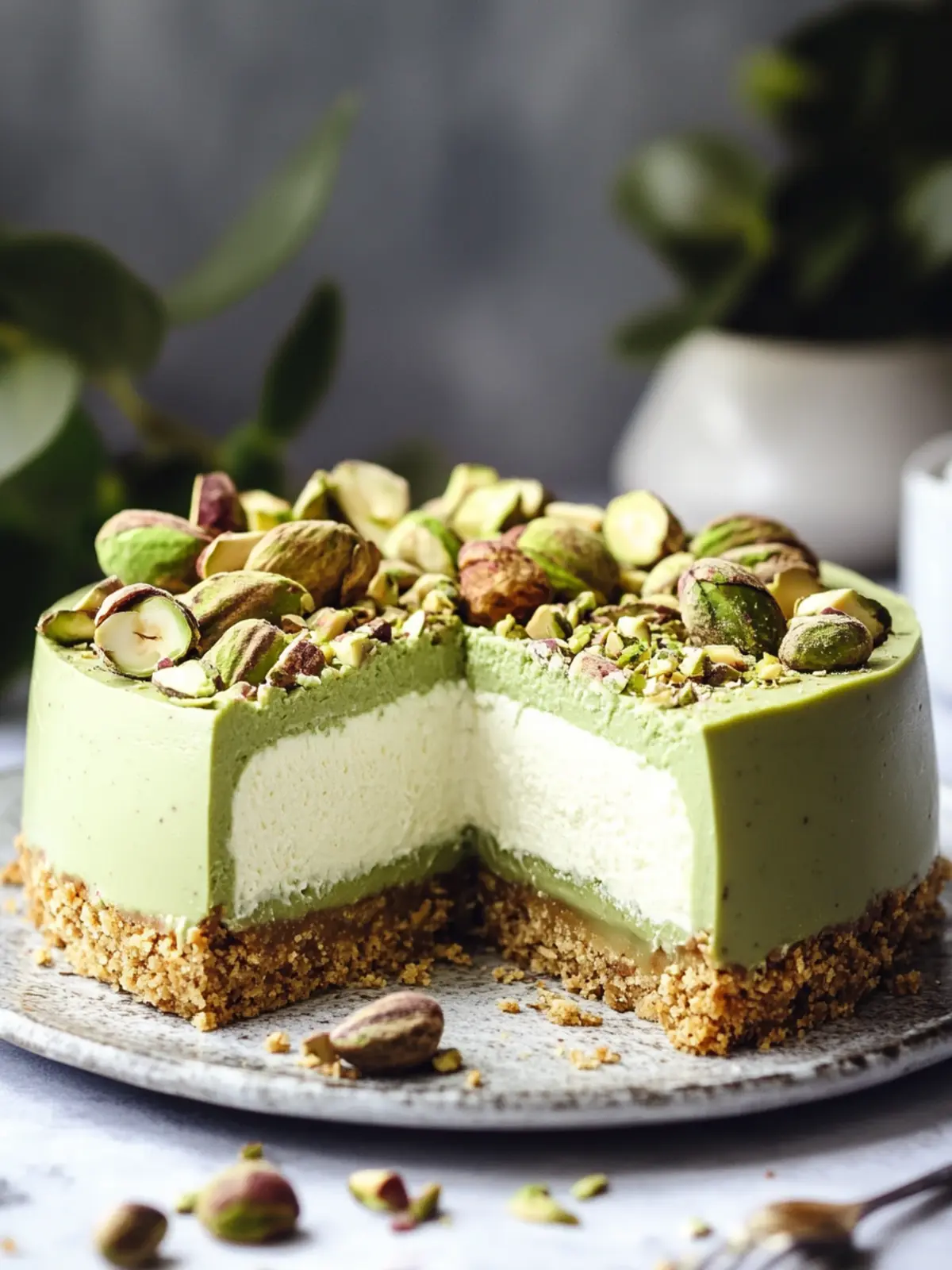Creamy No-Bake Vegan Pistachio Cheesecake Delight 5 No-Bake Vegan Pistachio Cheesecake