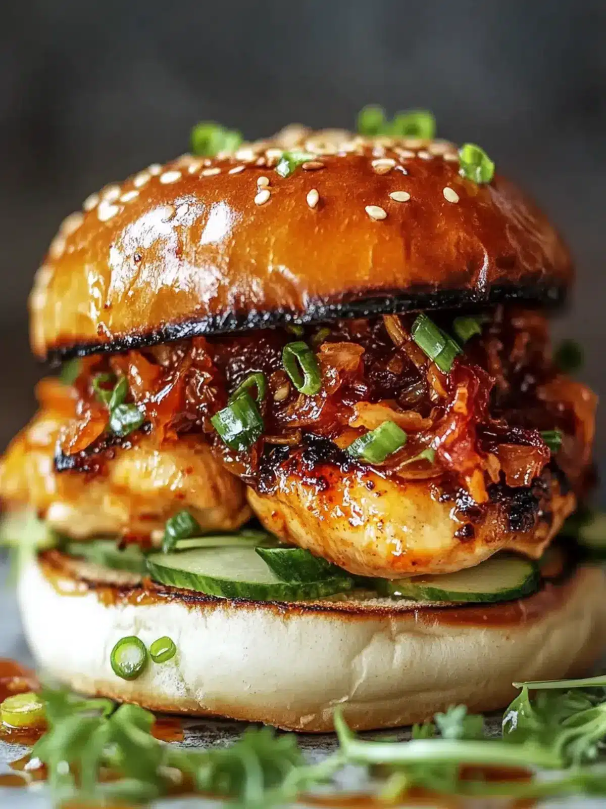 Gochujang Chicken Burgers with Kimchi Bacon Jam Bliss 3 Gochujang Chicken Burgers with Kimchi Bacon Jam