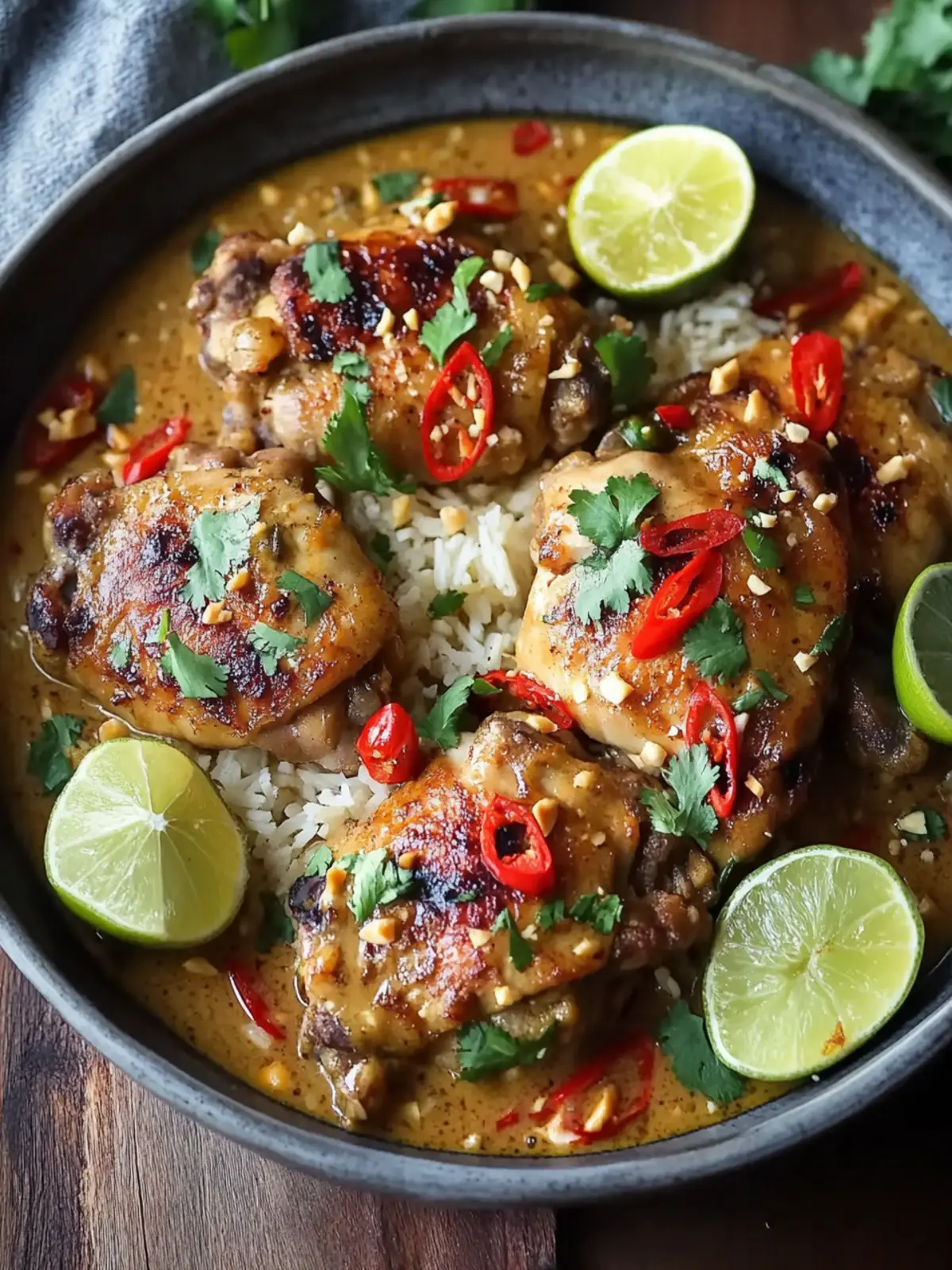 Savory Thai Peanut Chicken Thighs: Quick & Creamy Delight 3 Thai Peanut Chicken Thighs