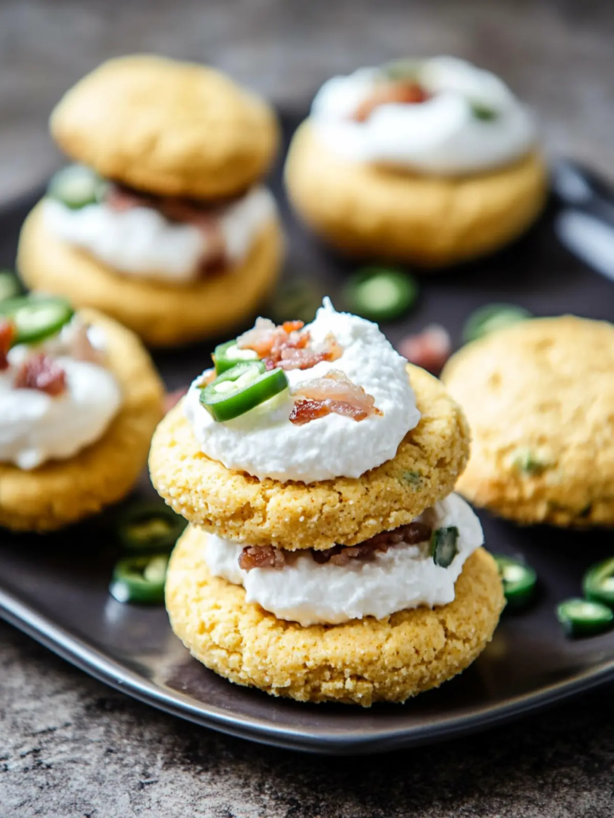 Spice Up Dessert: Jalapeno Cornbread Whoopie Pies with Bacon Goat Cheese 5 Jalapeno Cornbread Whoopie Pies with Bacon Goat Cheese