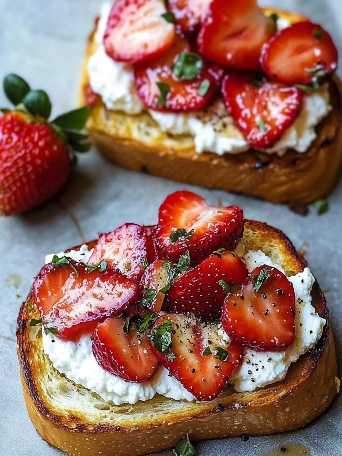 Roasted Strawberry Whipped Ricotta Toast for Effortless Brunch Magic 2 Roasted Strawberry Whipped Ricotta Toast