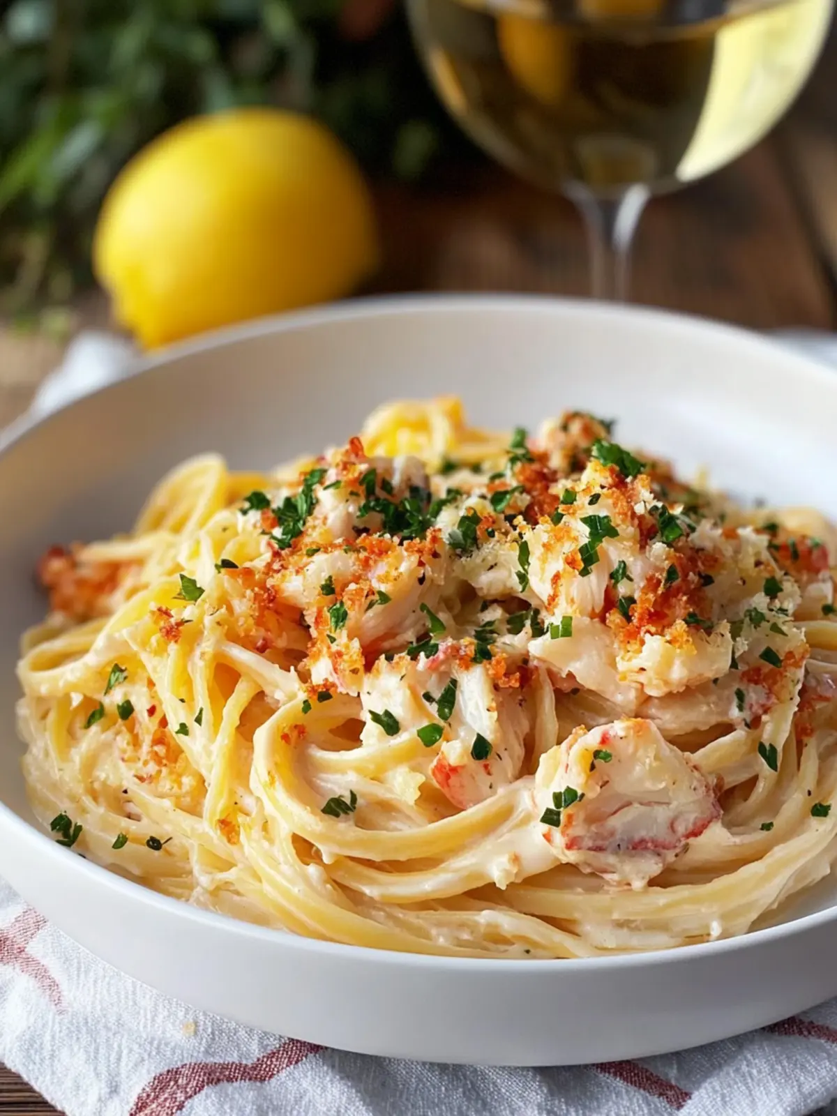 Creamy Crab Linguini with White Wine Sauce in 25 Minutes 2 Creamy Crab Linguini with White Wine Sauce