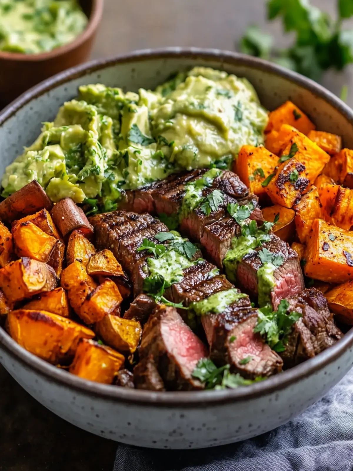 Steak and Sweet Potato Bowls with Avocado-Cilantro Delight 3 Steak and Sweet Potato Bowls with Avocado-Cilantro
