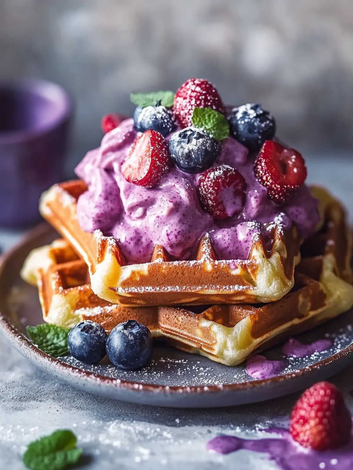 Crispy Ube Waffles: A Colorful Twist for Your Breakfast Bliss 2 Crispy Ube Waffles