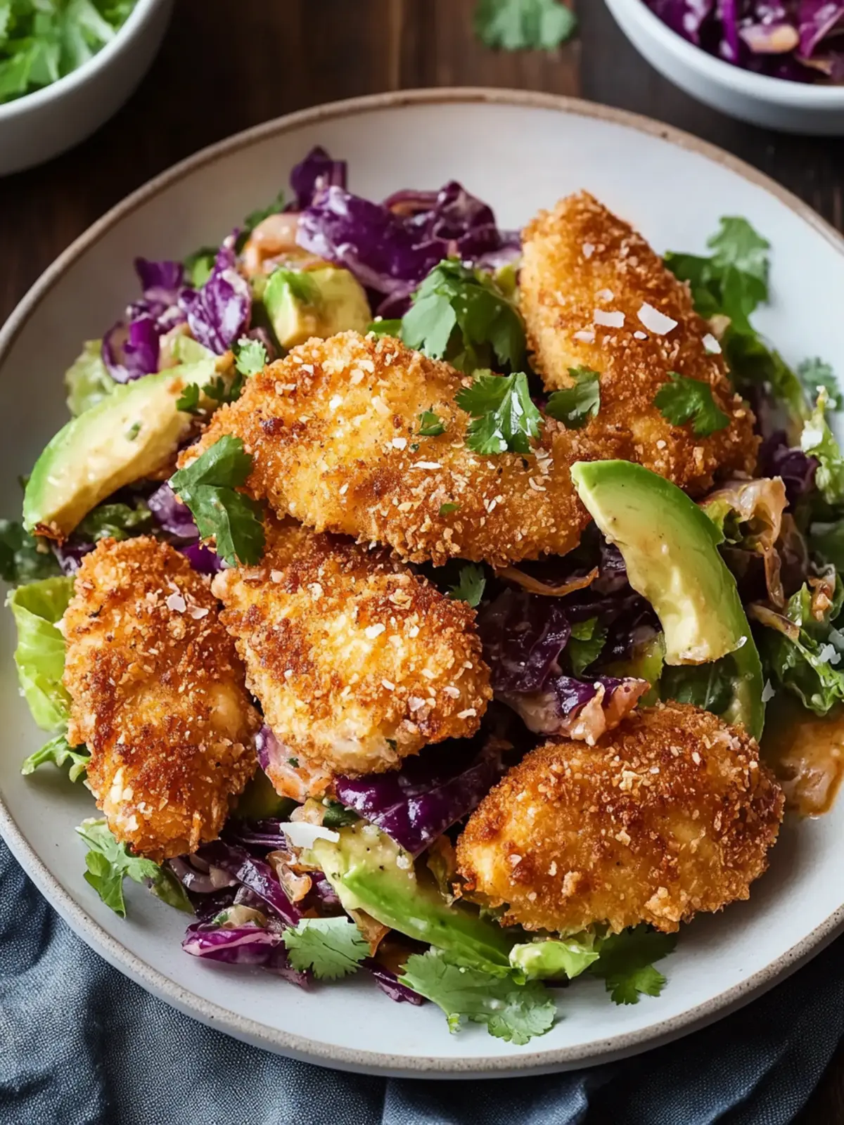 Crunchy Coconut Chicken with Zesty Cabbage Salad Bliss 3 Crunchy Coconut Chicken with Zesty Cabbage Salad
