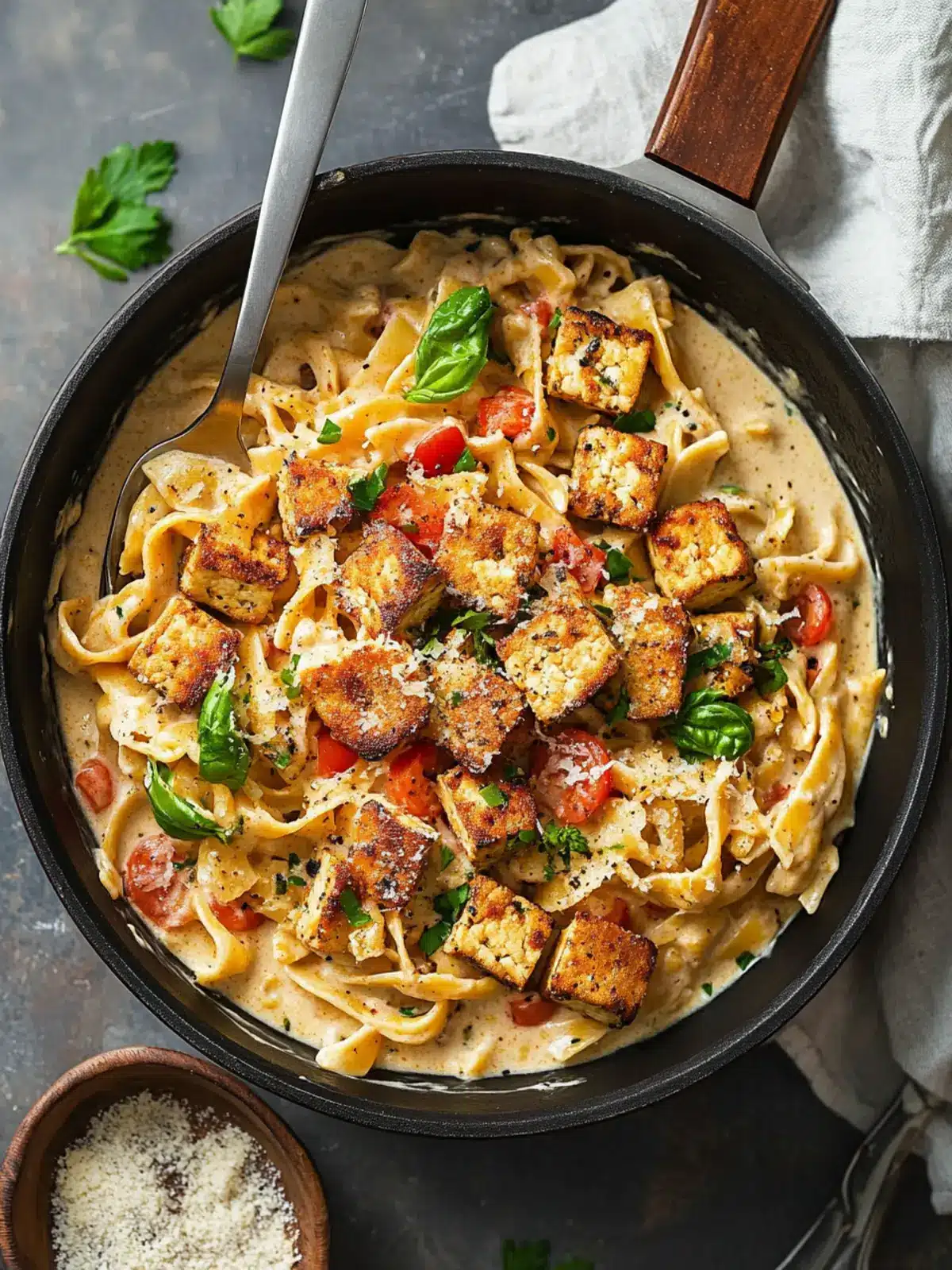 Vegan Creamy Cajun Pasta with Breaded Tofu for Comfort Food Bliss 5 Vegan Creamy Cajun Pasta with Breaded Tofu