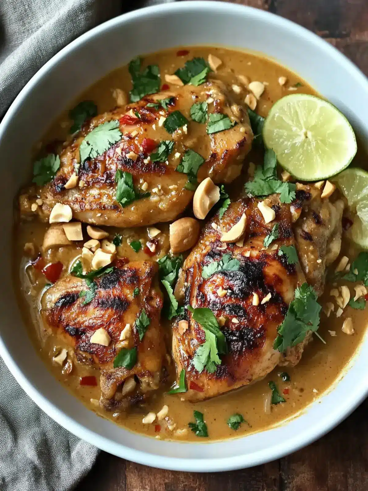 Savory Thai Peanut Chicken Thighs: Quick & Creamy Delight 4 Thai Peanut Chicken Thighs