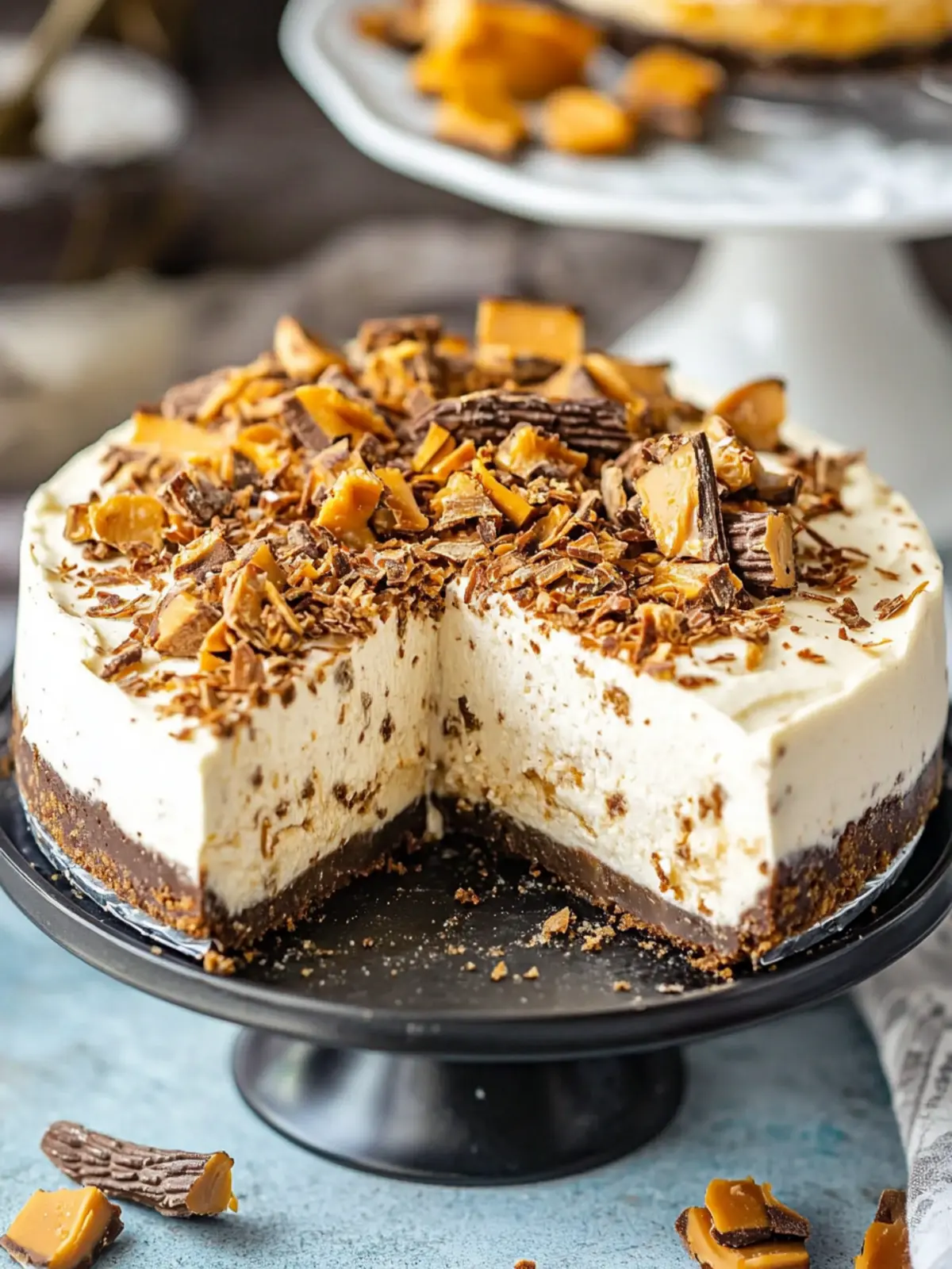 Indulge in Creamy Butterfinger Cheesecake Bliss at Home 2 Butterfinger Cheesecake