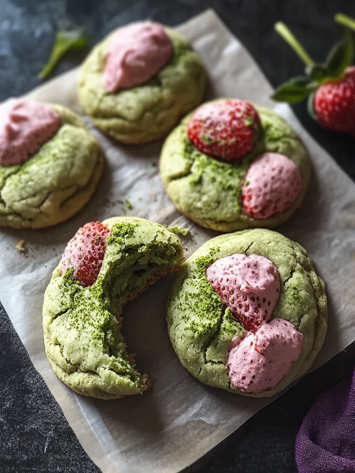 Strawberry Matcha Cookies That Will Wow Your Taste Buds 2 Strawberry Matcha Cookies