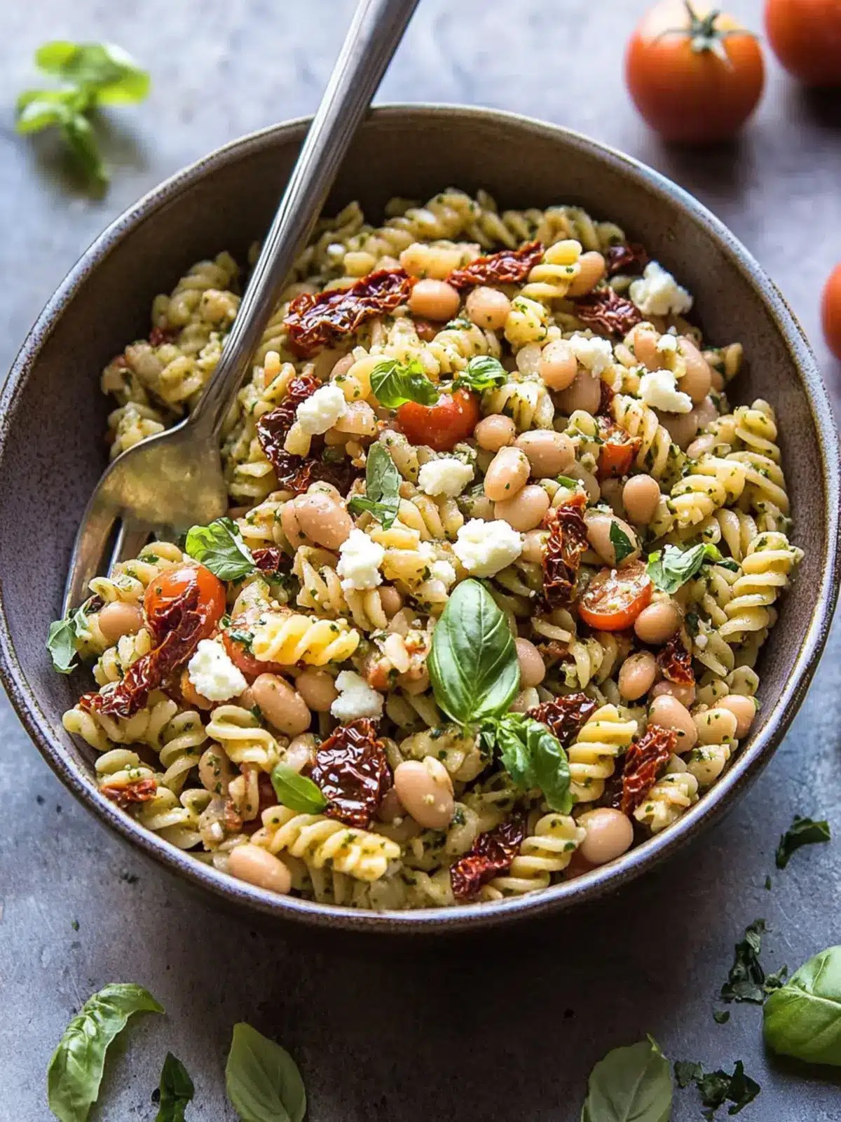 Refreshing Sun-Dried Tomato, White Bean, and Goat Cheese Pasta Salad 4 Sun-Dried Tomato, White Bean, and Goat Cheese Pasta Salad