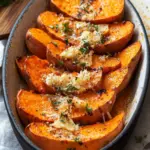 Savory Roasted Sweet Potatoes with Garlic and Parmesan Delight 5 Roasted Sweet Potatoes with garlic and Parmesan