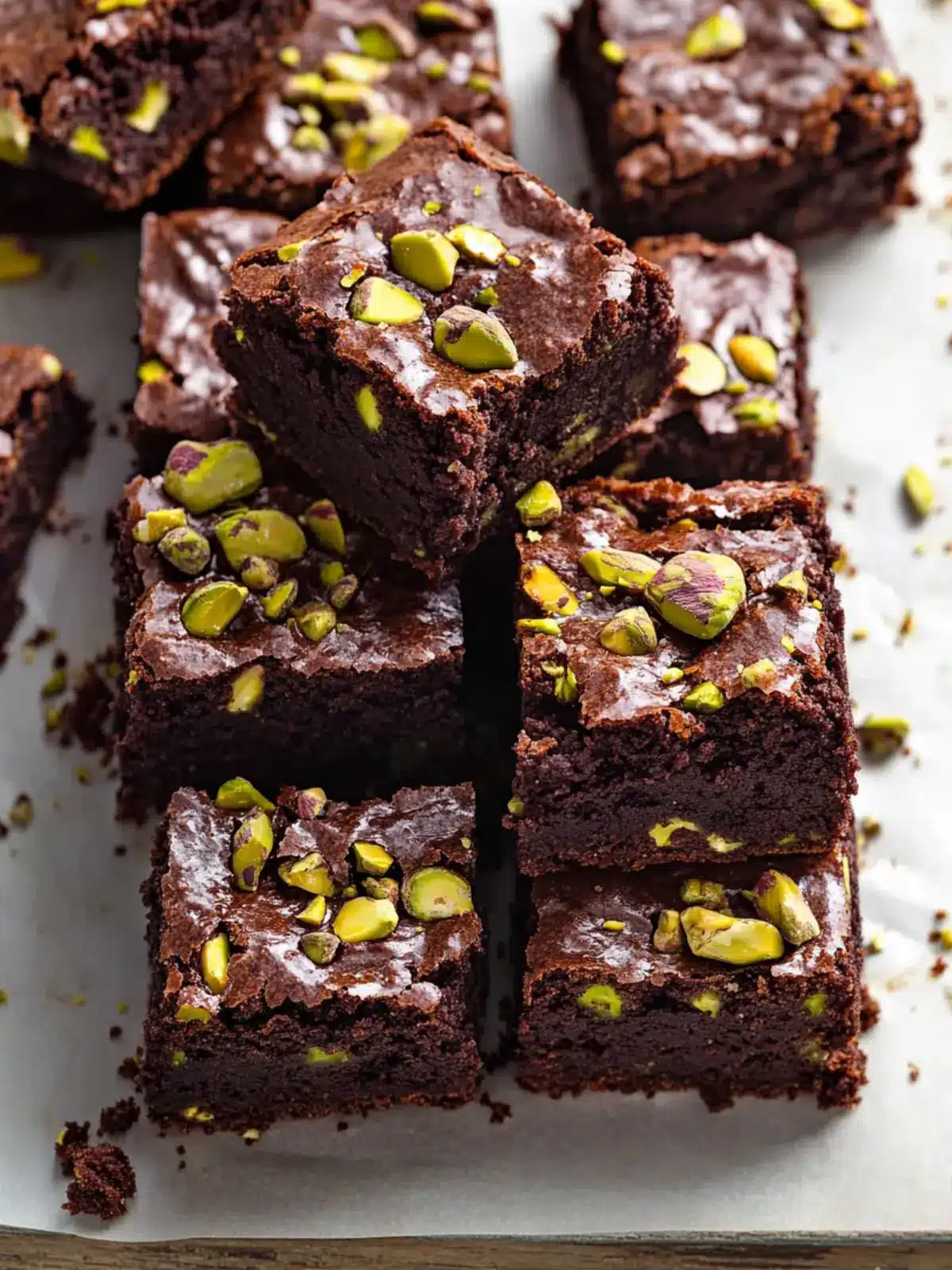 Fudgy Pistachio Brownies: Indulgent Gluten-Free Delight 4 Fudgy Pistachio Brownies