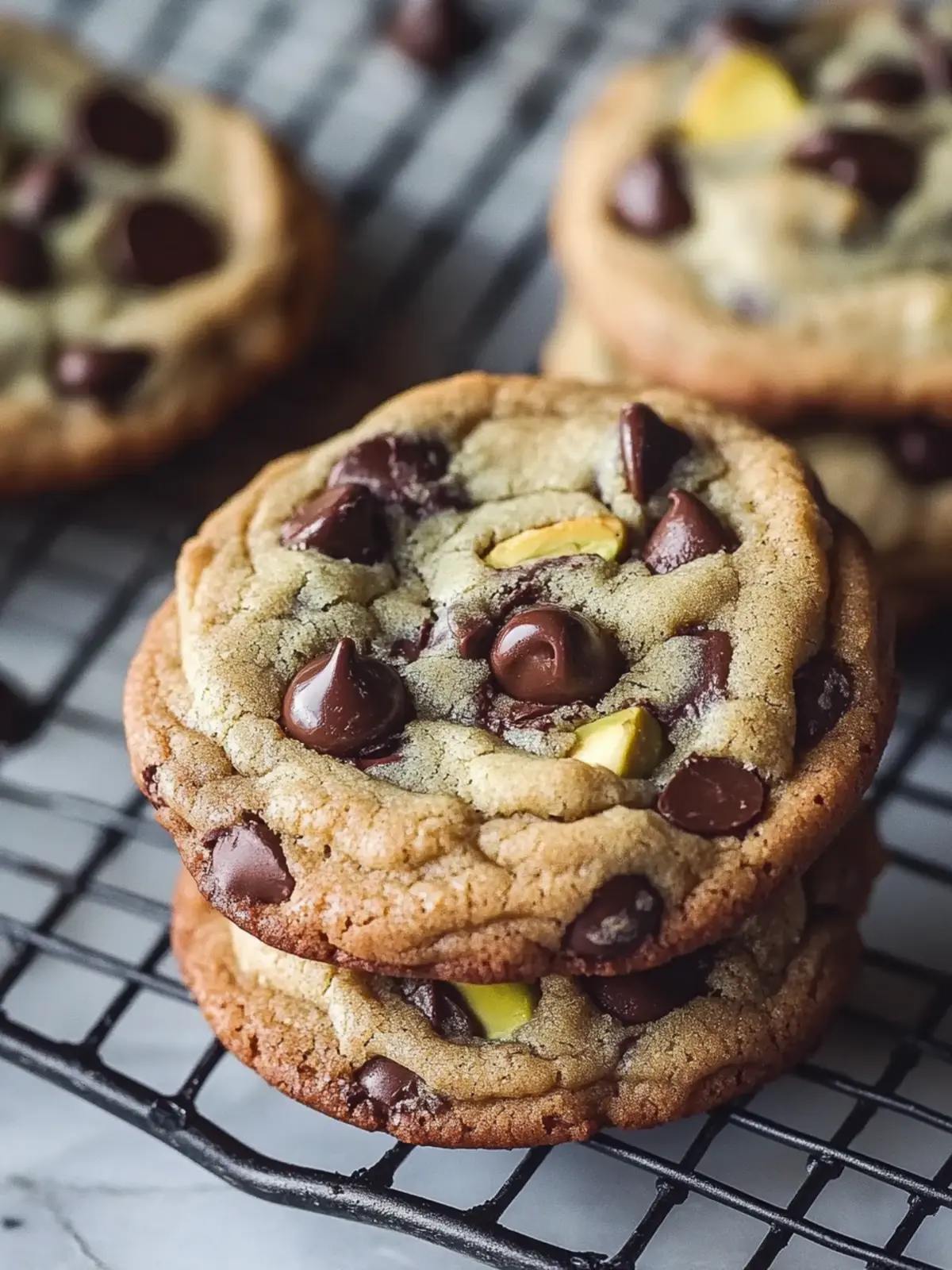 Pistachio Cream Chocolate Chip Cookies: Soft, Chewy Bliss! 2 Pistachio Cream Chocolate Chip Cookies