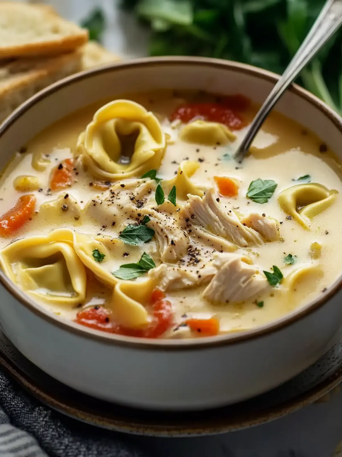 Cozy Up with Creamy Chicken Tortellini Soup Tonight 5 Creamy Chicken Tortellini Soup