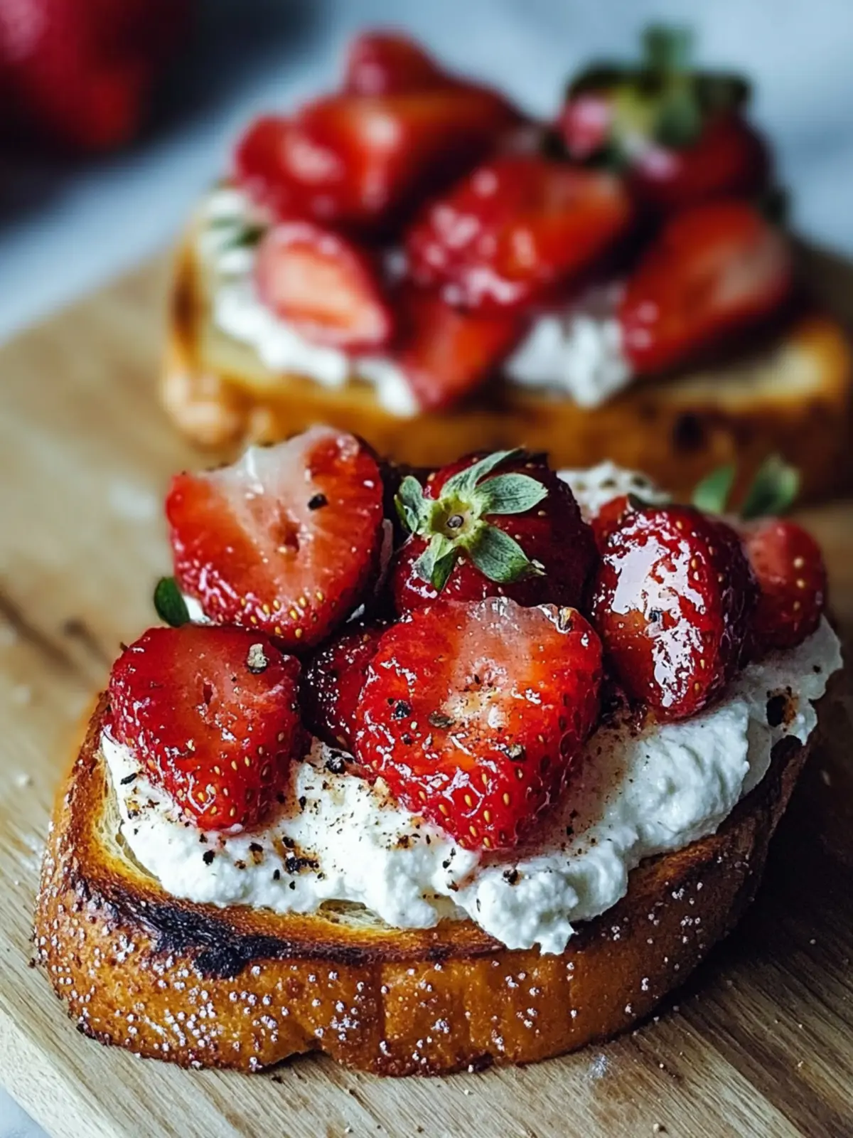 Sweet and Savory Roasted Strawberry Whipped Ricotta Toast 3 Roasted Strawberry Whipped Ricotta Toast