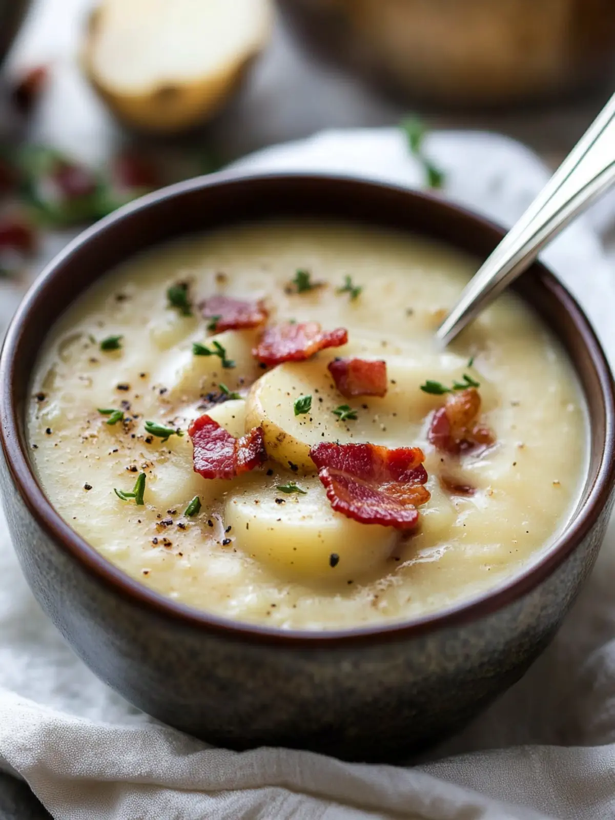 Irresistibly Creamy Potato Leek Soup with Bacon Bliss 2 Creamy Potato Leek Soup With Bacon