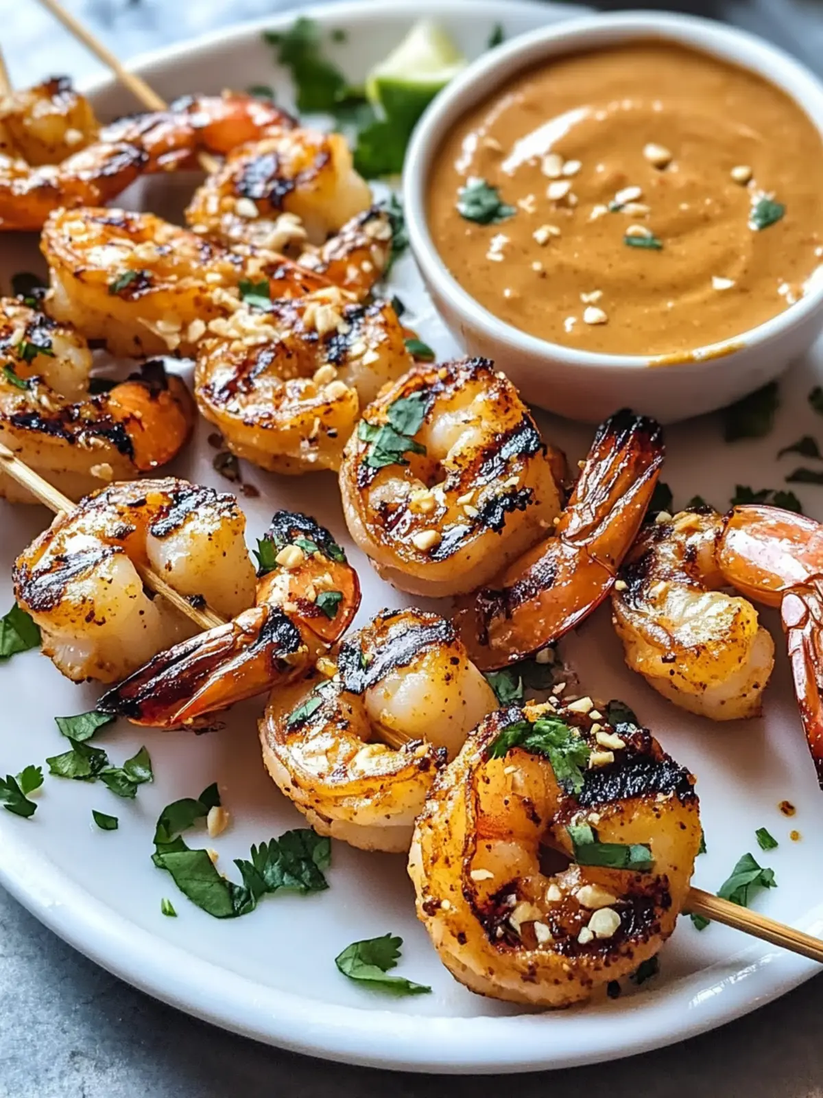 Grilled Thai Chili Shrimp Skewers with Peanut Sauce Bliss 2 Grilled Thai Chili Shrimp Skewers with Peanut Sauce