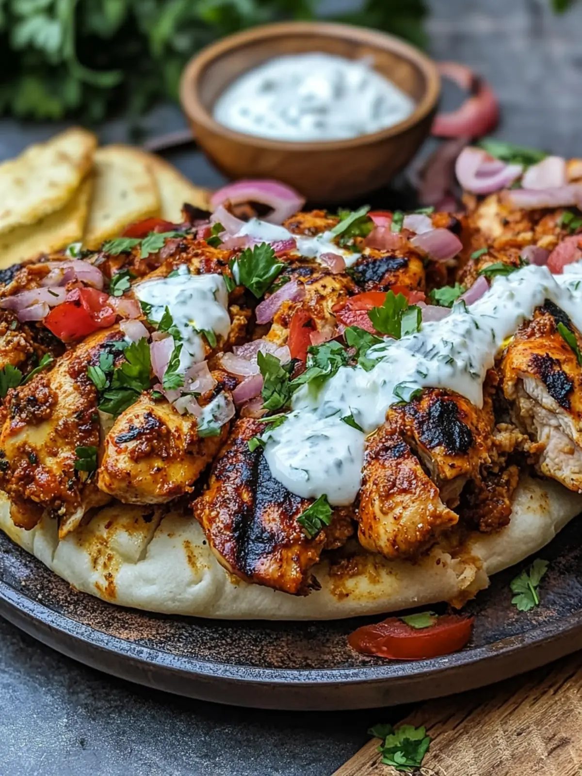 Crispy Oven Roasted Chicken Shawarma Recipe with Garlic Sauce 5 Crispy Oven Roasted Chicken Shawarma Recipe with Easy Garlic Yogurt Sauce